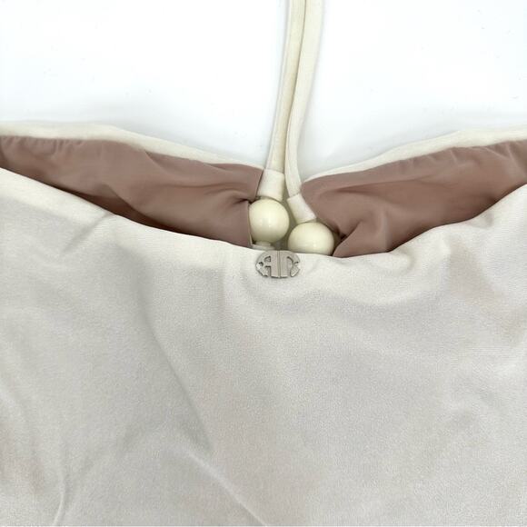 Adriana Degreas Golden Age Solid Halterneck Swimsuit in off white Size M - Picture 9 of 16